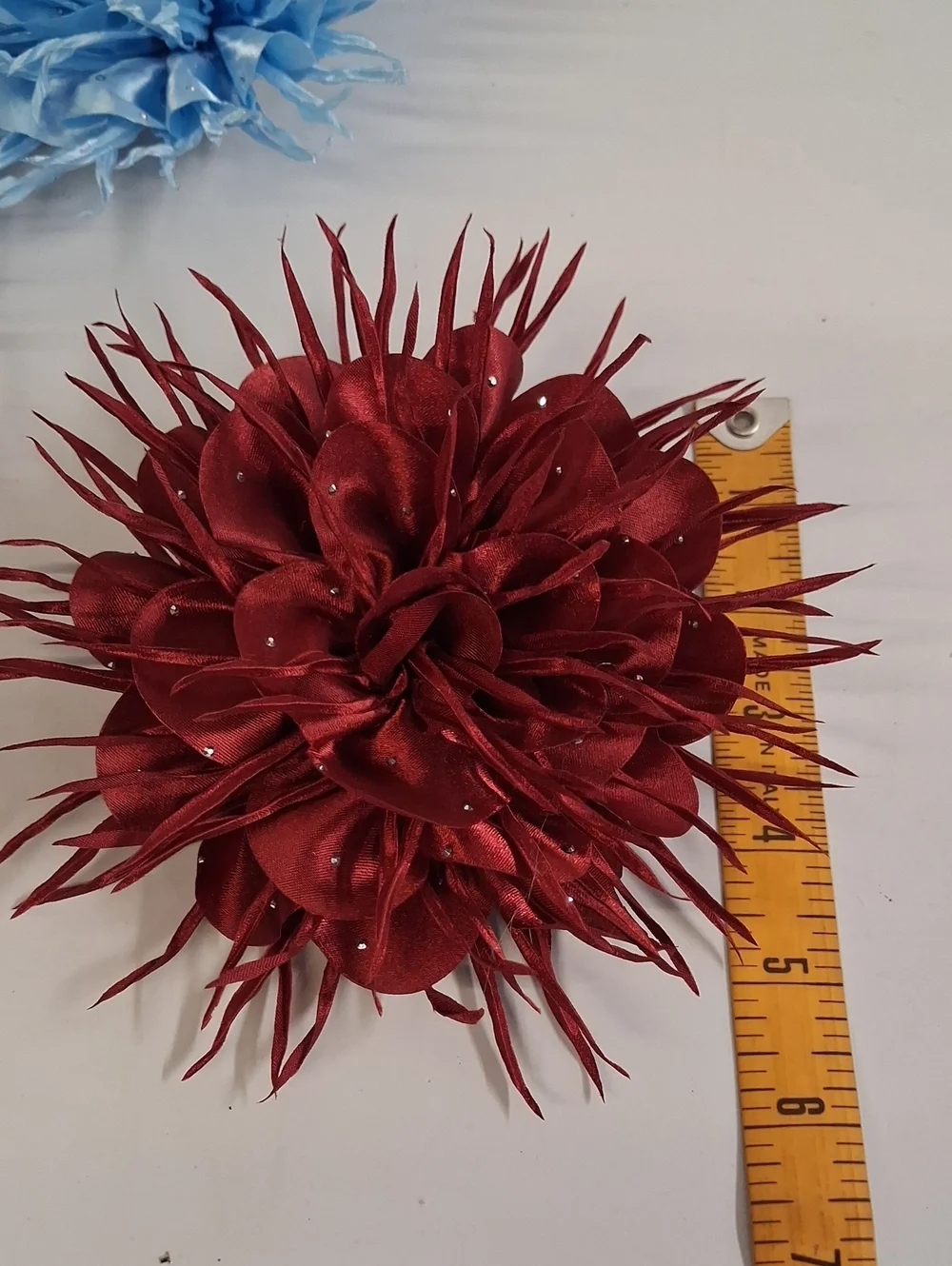4 Dainty Spiky Fabric Flower Brooch Pin for Women